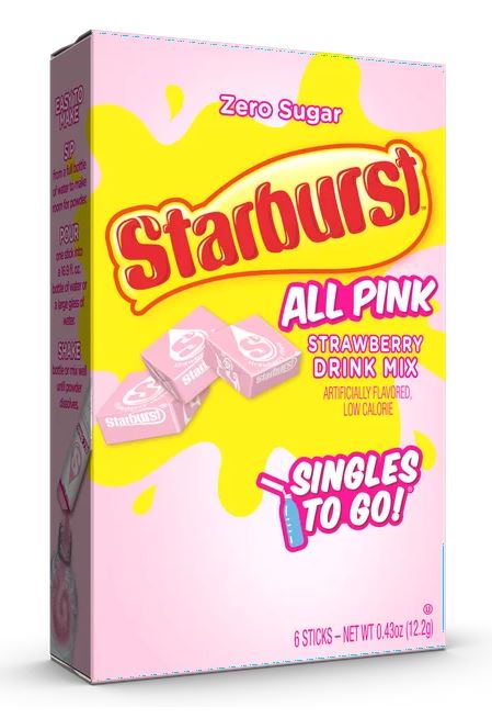 Starburst Zero Sugar Singles-to-Go Powdered Drink Mix All Pink Strawberry 6ct