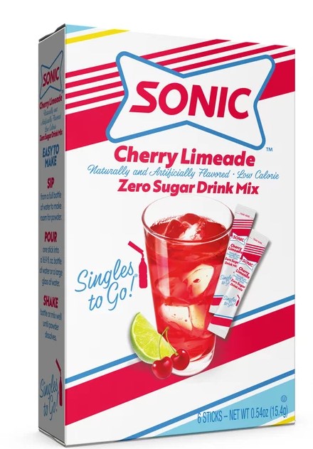 Sonic Zero Sugar Singles to Go Powdered Drink Mix Cherry Limeade 6 count