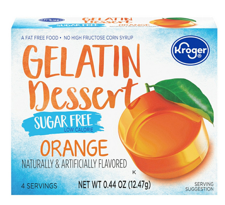 Kroger Sugar Free Orange Flavored Gelatin Dessert