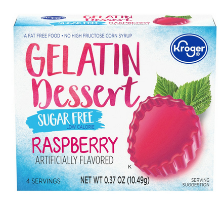 Kroger Sugar Free Raspberry Gelatin Dessert