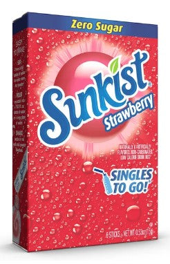 Sunkist Singles To Go! Strawberry Drink Sticks