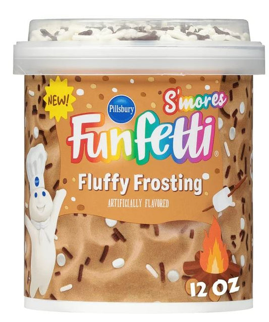 Pillsbury Funfetti S'mores Fluffy Graham Flavored Frosting, 12 oz Tub