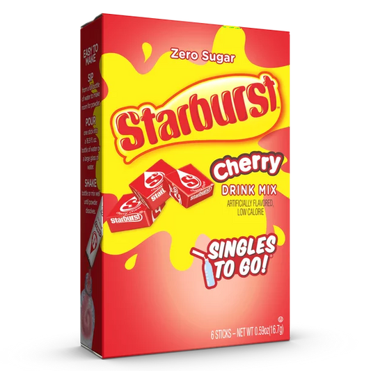 Starburst Zero Sugar Singles-To-Go Powdered Drink Mix Cherry