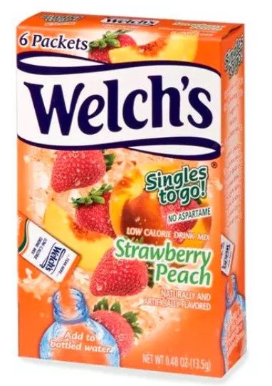 Welch's Strawberry Peach Drink Mix, 6-Pack