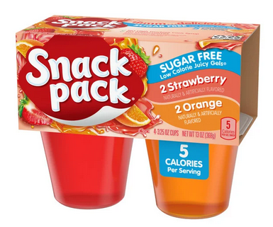 Snack Pack Sugar Free Strawberry & Orange Flavored Juicy Gels