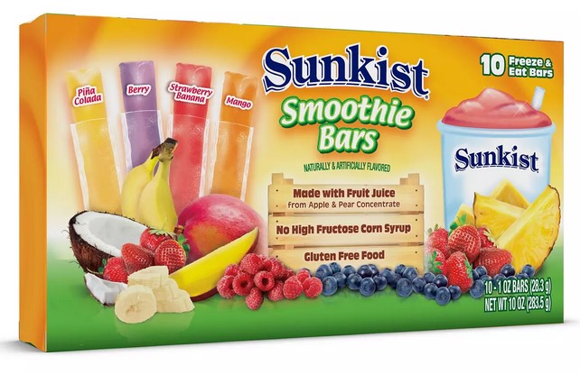 Sunkist Smoothie Freeze Pops, 10-Count