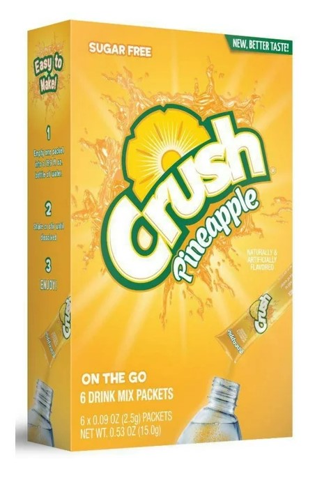 Crush Pineapple Sugar Free Powdered Drink Mix 6ct