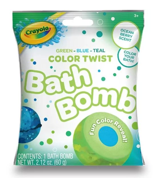 Crayola Color Twist Bath Bomb Green-Teal Ocean Berry Scent