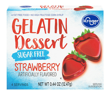 Kroger Sugar Free Strawberry Flavored Gelatin Dessert