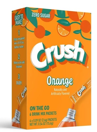 Crush Sugar Free Orange On the Go Drink Mix 6 count