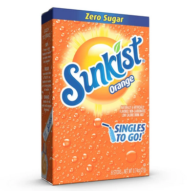 Sunkist Singles To Go! Orange Drink Sticks, Low Calorie