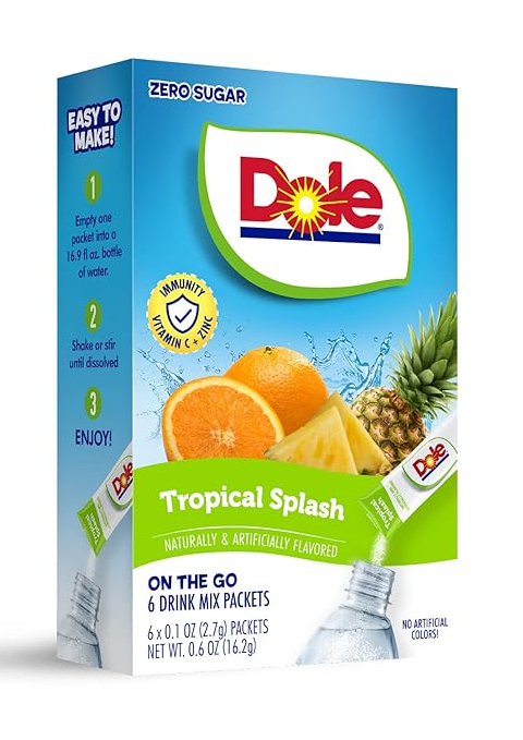 Dole Tropical Splash Zero Sugar Drink Mix 6ct