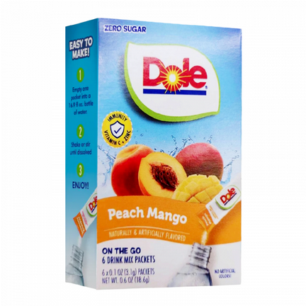 Dole Peach Mango Zero Sugar Drink Mix 6ct