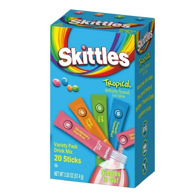 Skittles Tropical Zero Sugar Drink Mix Variety Pack 20ct