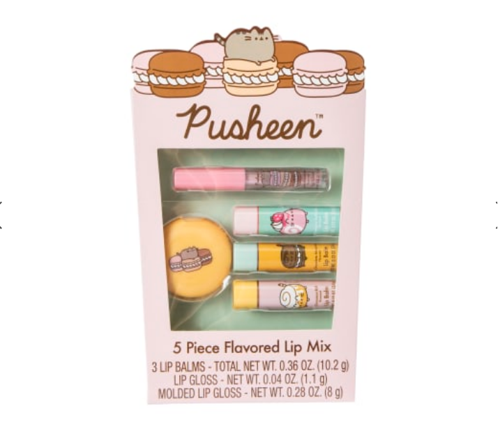 Pusheen Pastel Pink Lip Mix Scented Lip Gloss & Lip Balm Set 5-Count