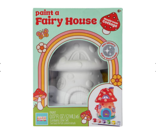 Mushroom Cottage Paint Your Own Fairy House Kit