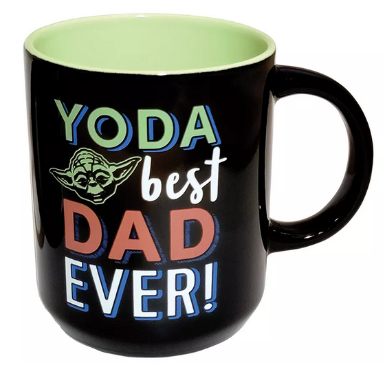 Star Wars "Yoda Best Dad Ever" Black Ceramic Mug, 16 Oz