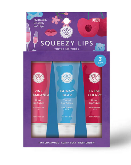 Squeezy Lip Tint Tube Pink Champange Gummy Bear Fresh Cherry