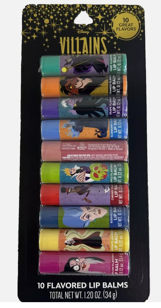 Disney Villains LIMITED EDITION 10 Flavored Lip Balm Set