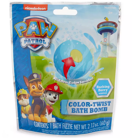 Paw Patrol Color Twist Bath Bomb Barking Berry Scent