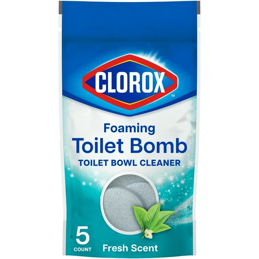 Clorox Foaming Toilet Bomb Toilet Bowl Cleaner, Bleach Free, Fresh Scent, 5 Count