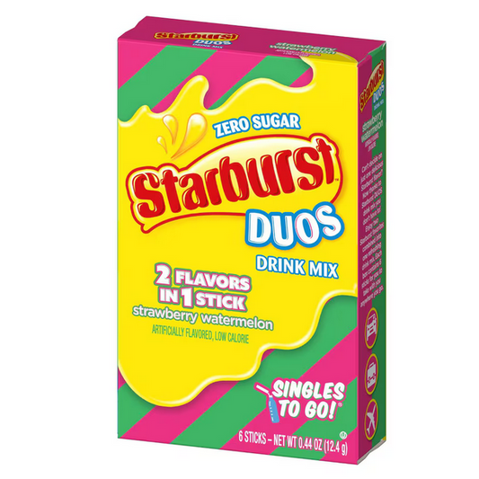 Starburst Duos Singles to Go Drink Mix Strawberry Watermelon 6ct