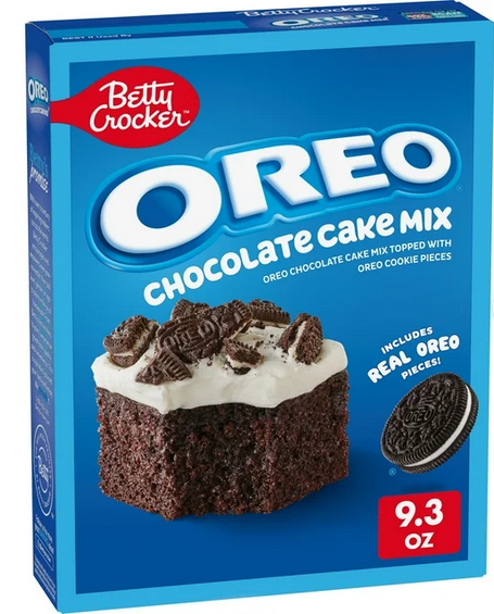 Betty Crocker OREO Chocolate Cake Mix, Baking Mix With OREO Cookie Pieces, 9.3 oz