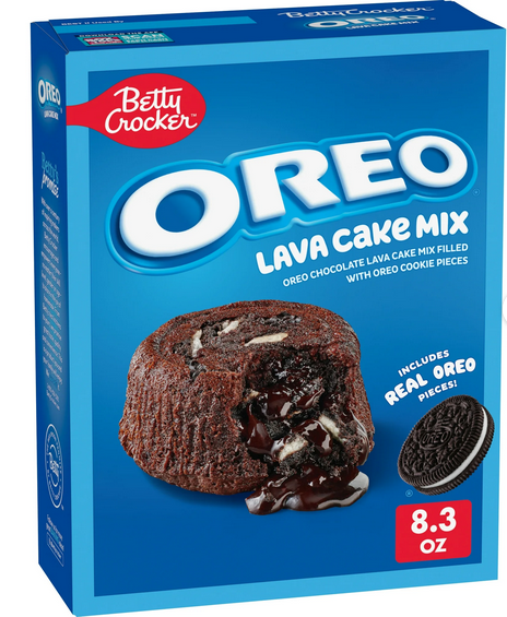 Betty Crocker OREO Lava Cake Mix, Chocolate Cake Mix With OREO Cookie Pieces, 8.3 oz