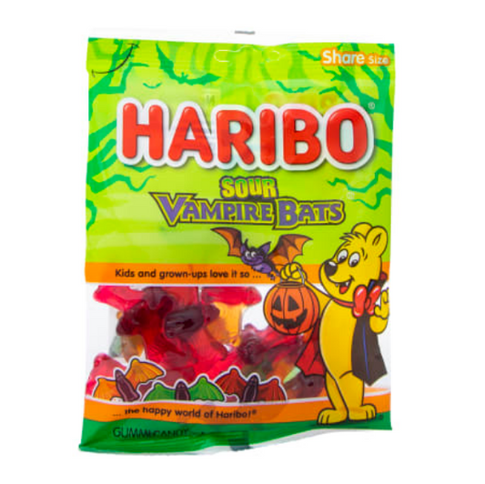 Haribo® Halloween Sour Gummi Vampire Bats 4oz