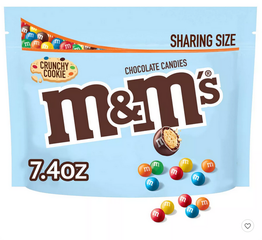 M&Ms Crunchy Cookie Milk Chocolate Candy, Sharing Size – 7.4oz