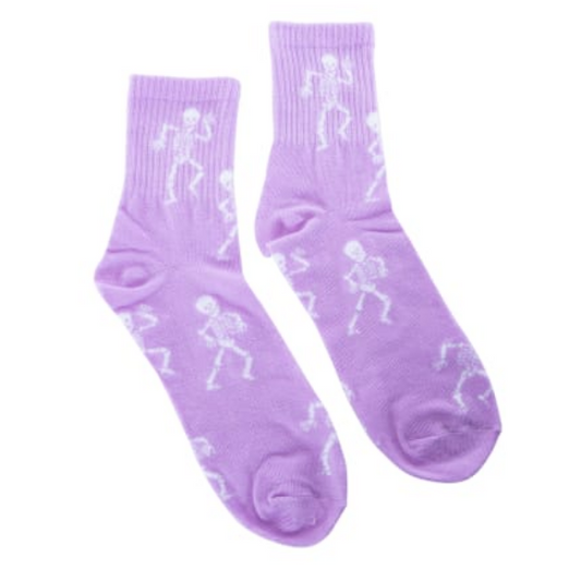 Halloween Crew Socks Dancing Skeleton