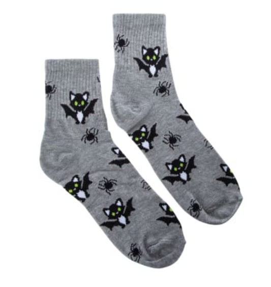 Halloween Crew Socks Bat Cats