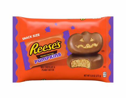 REESE'S Milk Chocolate Snack Size Peanut Butter Pumpkins Halloween Candy Bag