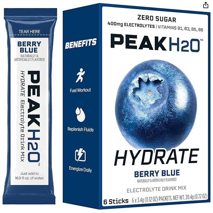 Peak H2o Berry Blue Hydrate Electrolyte Drink Mix