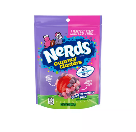 Nerds Gummy Clusters Stand Up Bag Grape Straw - 8oz