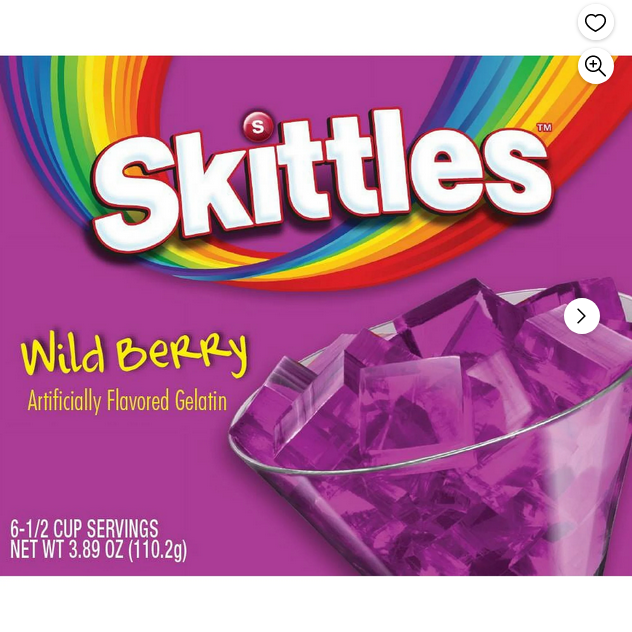 Skittles Wild Berry Gelatin Mix, 6 Servings, 3.89 oz