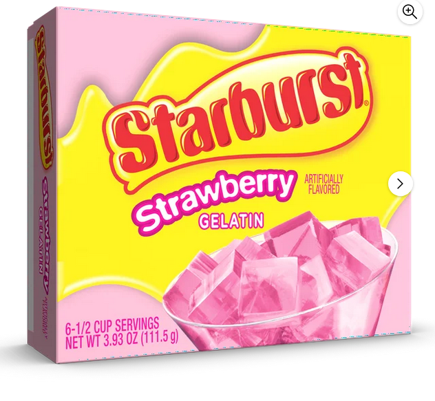 Starburst Strawberry (All Pink) Gelatin, 6 serve