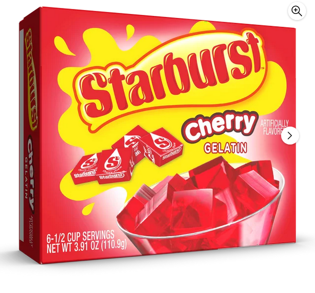 Starburst Cherry Gelatin, 6 serve