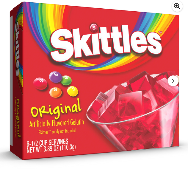 Skittles Original Flavor Gelatin Mix, 6 Servings, 3.89 oz