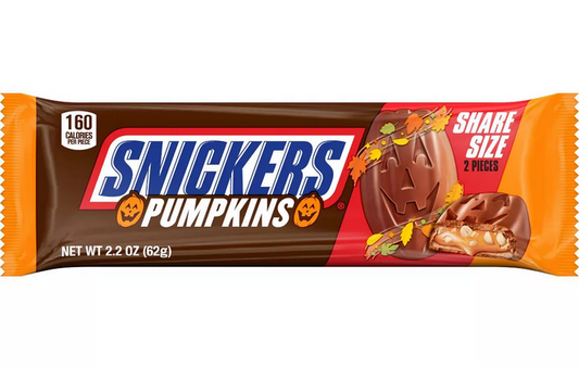 Snickers Halloween Pumpkin Milk Chocolate Candy Bar Share Size - 2.20oz