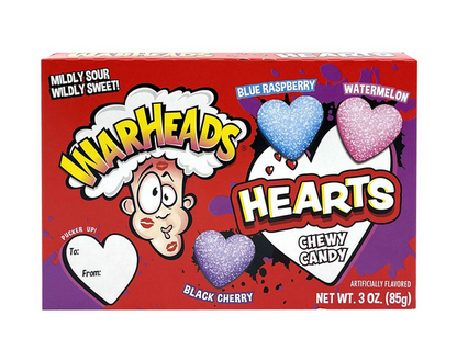 WARHEADS Blue Raspberry, Watermelon, Black Cherry, Hearts Chewy Candy